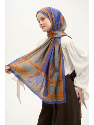 Silk Home Urban Hours Büyük Zincir Açık Gri Mayda Şal 190X70