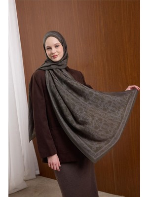 Silk Home Viskon Mayda Şal Kına Yeşili Zincir Desenli Tok Duruşlu 190X70