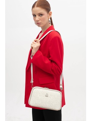 Benetton Kadın Çapraz Çanta BNT1785 Beyaz Taş
