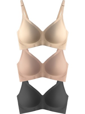 Cottonhill Seamless Bra - Soft | Lazer Kesim Balensiz Ayarlanabilir Askılı Dikişsiz Kadın Sütyen 3'lü Paket