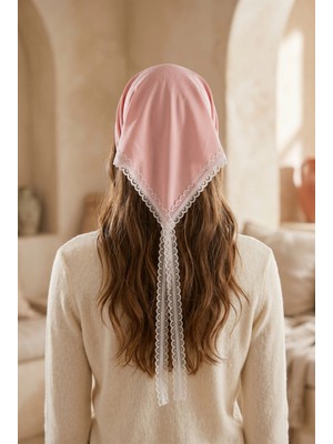 Katia & Bony Dantel Detaylı Taç Şeklinde Bandana Pembe