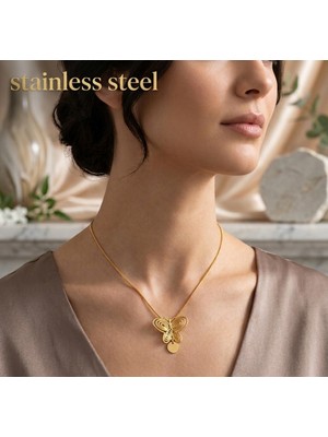 Stainless Steel Gold Renk Füsun'un Kararmaz Çelik Kolyesi