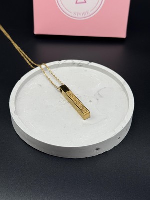 Alsem 925 Ayar Gümüş Kaplama Ayetel Kürsi Yazılı Çubuk Kolye – Minimal Manevi Tasarım Erkek & Kadın Uyumlu