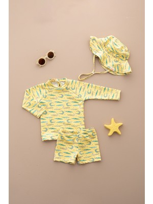 Lollie Baby&Kids Uv Korumalı Mayo Şapka Takım Bebek & Çocuk - Crocodiles