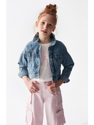Hause Kids 8-14 Yaş Madrid Chueca Kız Çocuk Tasarım Ceket -Mavi-