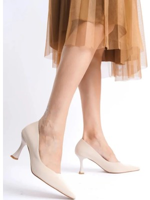 modaiconu Kadın Bej Saten Stiletto TR08MS27E
