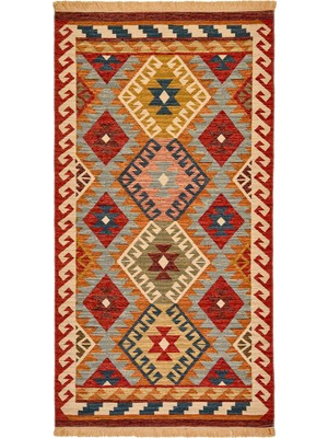 Evidea Soft Kökez Halı - Renkli - 80X150 cm