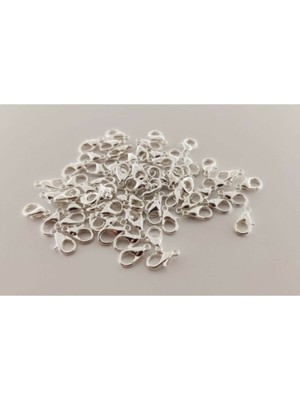 Yiğit Aksesuar 10 Adet Gümüş Renk Metal 502 Papağan Kilit-Kapama 12x6 mm Zamak Malzeme