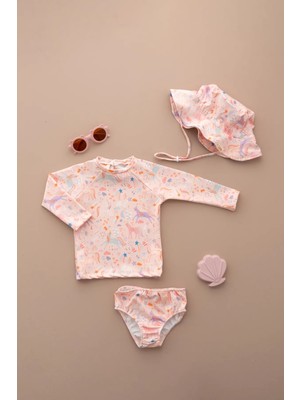 Lollie Baby&Kids Uv Korumalı Mayo Şapka Takım Bebek & Çocuk - Unicorn