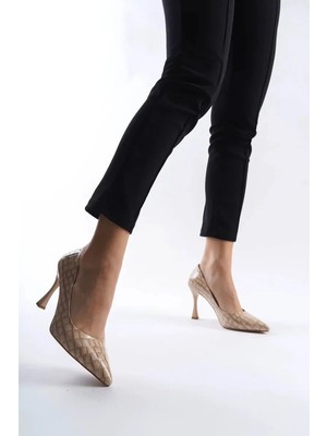 modaiconu Kadın Nude Kroko Rugan Stiletto TR08MS10D