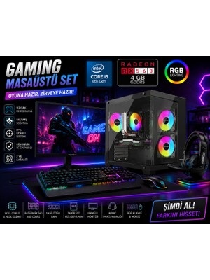 Arestech Intel I5 6400 16 GB Ddr4 Ram Rx 560 4 GB 240 SSD+500 GB HDD Rgb Klvaye Mouse Akvaryum Kasa 22" Monitör .