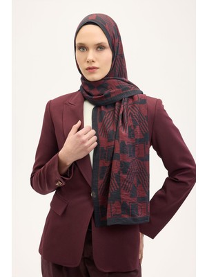 Silk Home Urban Hours Elvora Bordo Mayda Şal 190X70