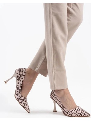 modaiconu Kadın Bej Desenli Stiletto TR08MS12B