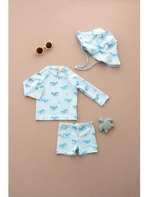 Lollie Baby&Kids Uv Korumalı Mayo Şapka Takım Bebek & Çocuk - Whales