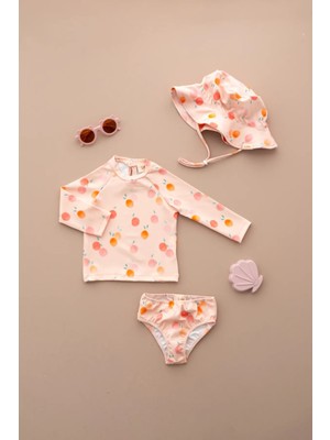 Lollie Baby&Kids Uv Korumalı Mayo Şapka Takım Bebek & Çocuk - Peach