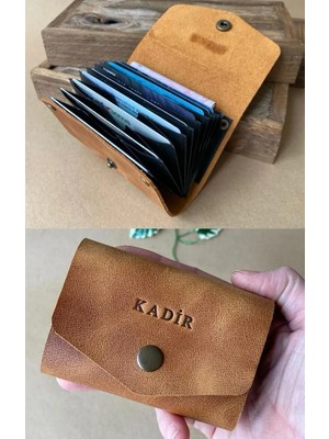 Alesta Leather Atelier (Isim Yazıyoruz) Akordeon Kartlık - Hakiki Deri El Yapımı