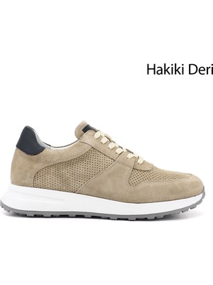 Gönderi(r) Erkek Kum Nubuk  Bağcıklı Hakiki Deri Comfort Sneaker