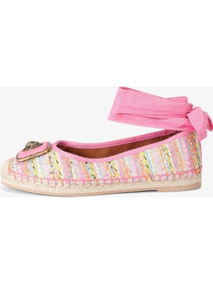 Kurt Geiger Pimlico Tie Ballet Taşlı Pembe Kadın Babet