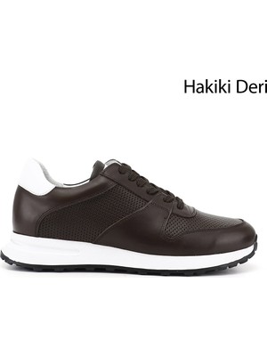 Gönderi(r) Erkek Kahve Antik  Bağcıklı Hakiki Deri Comfort Sneaker