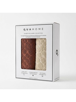 Qua Home Velune %100 Pamuk 2li Yüz Havlusu Kahve Bej Kutu 50X80 cm