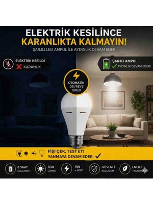 Segyhome Cata Şarjlı LED Ampul 9W