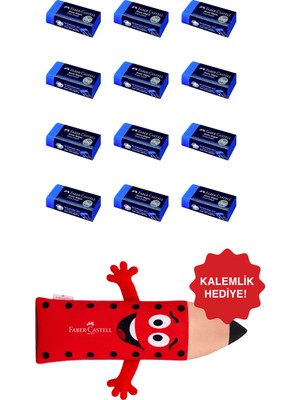 Faber-Castell Sınav Silgisi,dust‑free,12'li Set,yumuşak Kenar, Kompakt Form,kalemlik Hediyeli