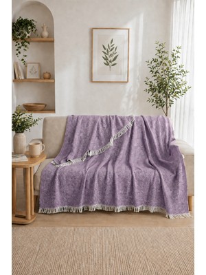 Siena Haki Yeşil Koltuk Örtüsü Şalı 170X210 cm Saçaklı