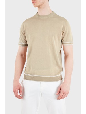Boss Keten Karışımlı Regular Fit Bisiklet Yaka T Shirt Erkek T Shirt 50560491 286