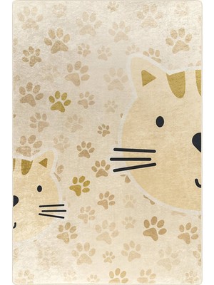 Sultan Halı Kedi Desenli Sarı Çocuk Odası HALISI-4002