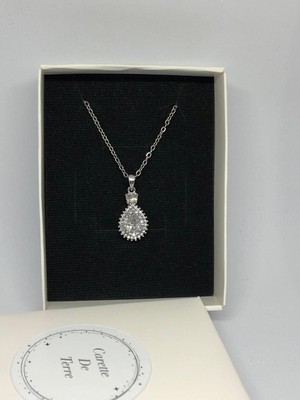 Carette De Terre Damla Kesim Pırlanta Model Çelik Kolye