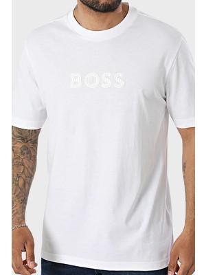 Boss Logolu Pamuklu Regular Fit Bisiklet Yaka T Shirt Erkek T Shirt 50559361 100