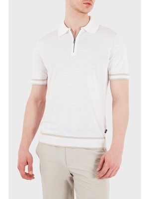 Boss Keten Karışımlı Regular Fit Fermuarlı Polo Erkek Polo 50560474 100