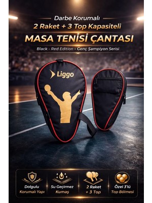 Liggo Masa Tenisi Raket Çantası Pinpon Topu Bölmeli Raket Kılıfı