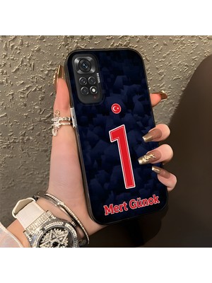 HONTINGA Xiaomi Redmi Note 11 ile Uyumlu Kılıfı Silikon Kenar Sert Arka Düşüme Önleyici Basitlik Anti Düşme Kamera Korumali Dünya Kupası 1 Numara Mert Günok Desen Telefon Kılıfı K1-1204