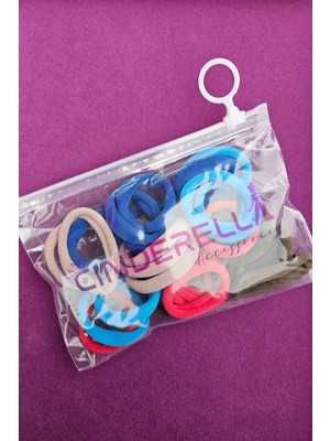 Cinderella 25'li Günlük Kullanım Dayanıklı Kadın Renkli Lastik Toka Seti 4.5cm - Yumuşak Lastikli Saç Tokası