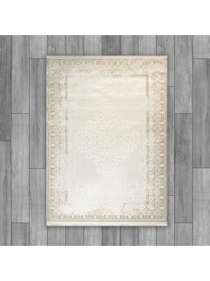 Sultan Halı Agah KF505 Krem-Vizon (Desenli Kenar)