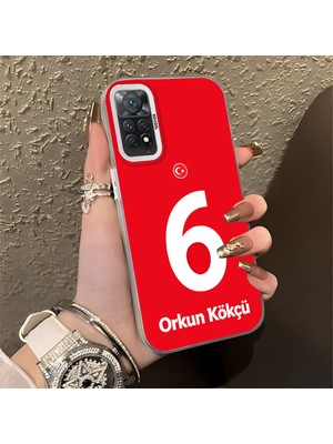HONTINGA Xiaomi Redmi Note 11 Pro ile Uyumlu Kılıfı Silikon Kenar Sert Arka Düşüme Önleyici Basitlik Anti Düşme Kamera Korumali Dünya Kupası 6 Numara Orkun Kökçü Desen Telefon Kılıfı K1-1209