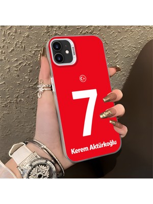 HONTINGA iPhone 11 ile Uyumlu Kılıfı Silikon Kenar Sert Arka Düşüme Önleyici Basitlik Anti Düşme Kamera Korumali Dünya Kupası 7 Numara Kerem Aktürkoğlu Desen Telefon Kılıfı K1-1210