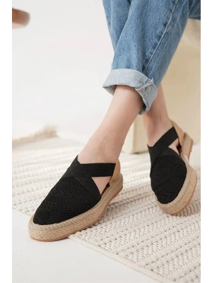 modaiconu Kadın Siyah Espadril Ayakkabı TR19MY01A