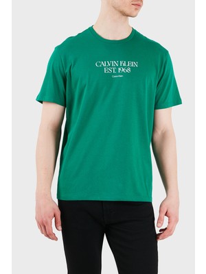 Calvin Klein Logolu Pamuklu Regular Fit Kısa Kollu T Shirt LV14RF804GL4G Erkek T Shirt LV14RF804G L4G