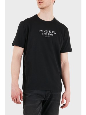 Calvin Klein % 100 Pamuk Regular Fit Bisiklet Yaka T Shirt LV14RF804GUB1 Erkek T Shirt LV14RF804G Ub1