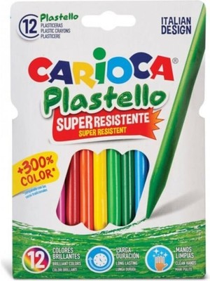 Carioca 42711 Yıkanabilir Pastel Boya Kalemi 12'li Elleri Kirletmeyen Renkli Set