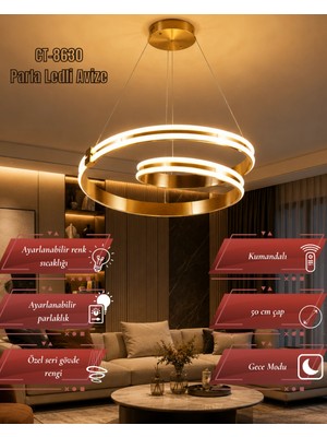 Cata CT-8630 Parla Kumandalı Ledli Avize - 180W
