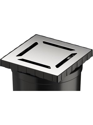 Skygo V- Kare 5608277 Duş Kanalı, Çıkışlı, 10X10 Cm, Dk 100 Kapak, Parlak Krom