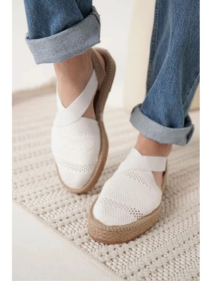 modaiconu Kadın Beyaz Espadril Ayakkabı TR19MY01B