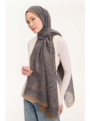 Silk Home Tencel Monare Şal Lacivert Etnik Desen 75X195