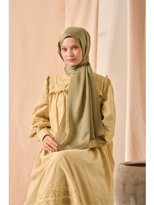 Silk Home Janjan Şal Tek Taraflı Çağla Kendinden Çizgi Dokulu Parlak Yüzeyli 75X190