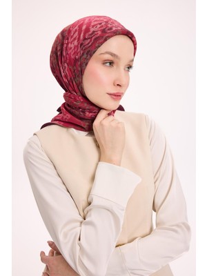 Silk Home Viskon Velora Eşarp Dört Mevsim Dalga Izi Desen Patlıcan Moru 90X90