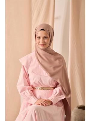 Silk Home Deluxe Şal Pudra Jakarlı Tok Duruşlu Viskon Karışımlı 75X190