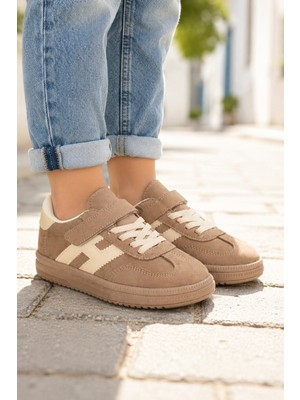 Minibonito Unisex Çoçuk Süet Günlük Kullanım Cırtlı Sneakers